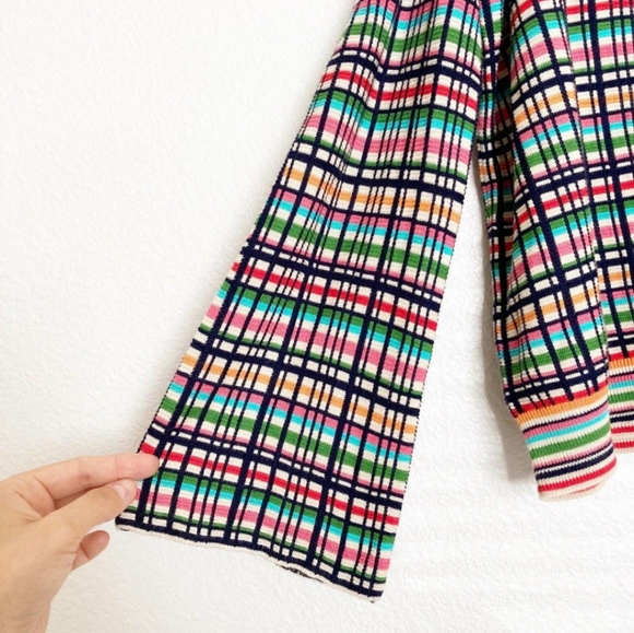 Anthropologie Cold Shoulder Button Bell Sleeve Knit Crop Top - Picture 8 of 12